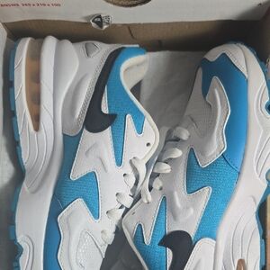 Nike Kids White and Blue Sneakers